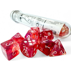 Dés - Chessex - Lab Dice : Borealis Passion/white Luminary™ Polyhedral 7