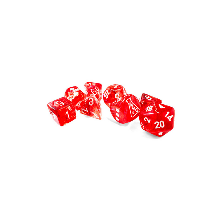Dés - Chessex - Lab Dice : Borealis Passion/white Luminary™ Polyhedral 7
