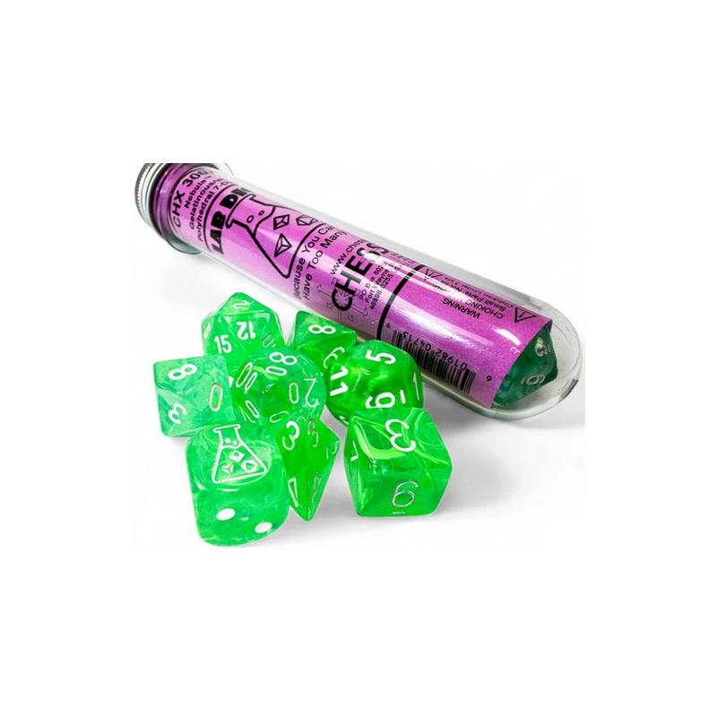 Dés - Chessex - Lab Dice : Nebula Gelatinous/white Luminary™ Polyhedral 7 Dés - Chessex - Lab Dice : Nebula Gelatinous/white Luminary™ Polyhedral 7
