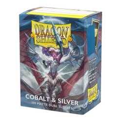 Dragon Shield - 100 Standard Sleeves - Matte : Cobalt & Silver
