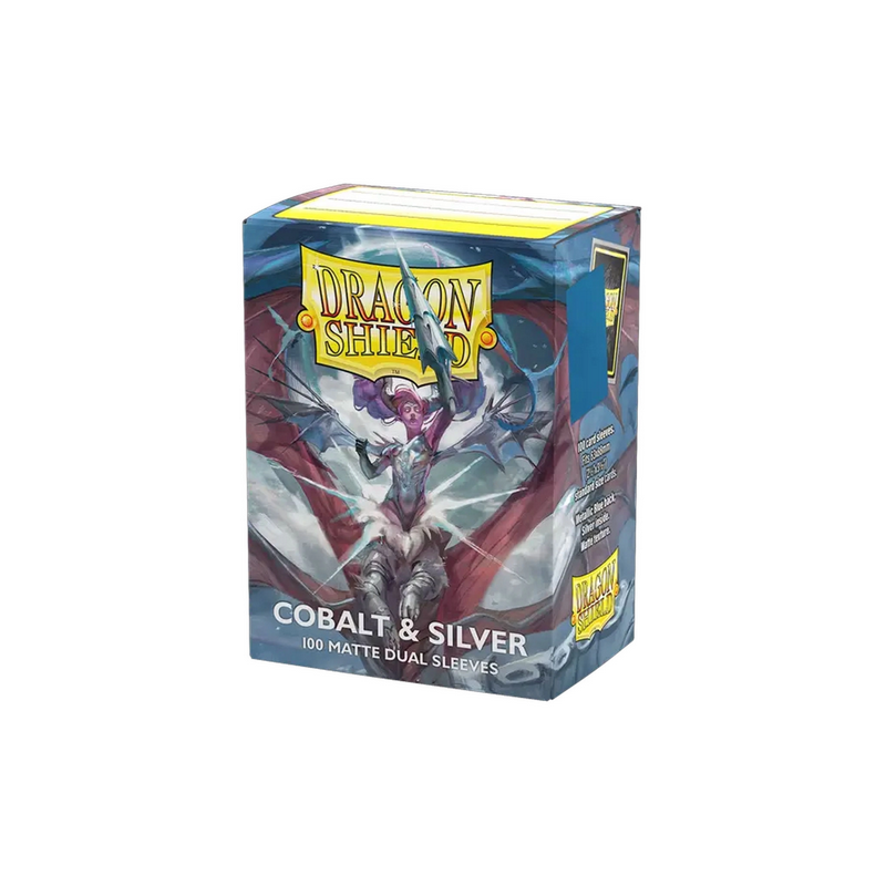 Dragon Shield - 100 Standard Sleeves - Matte : Cobalt & Silver Dragon Shield - 100 Standard Sleeves - Matte : Cobalt & Silver