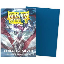 Dragon Shield - 100 Standard Sleeves - Matte : Cobalt & Silver