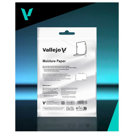 Accessoires de modélisation Vallejo : Pack de feuilles papier pour palette humide Vallejo (x30)