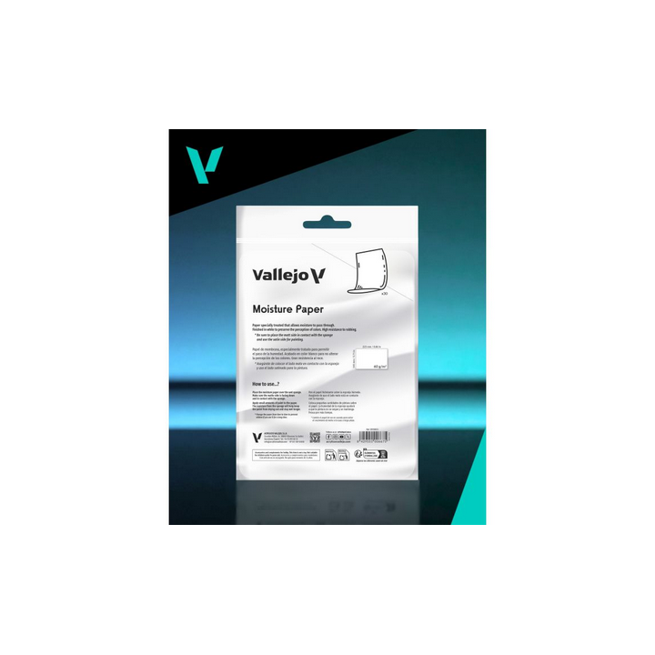 Accessoires de modélisation Vallejo : Pack de feuilles papier pour palette humide Vallejo (x30)