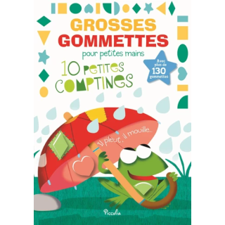 Livre Gommettes - Grosses Gommettes pour petites mains - 10 Petites Comptines, il pleut