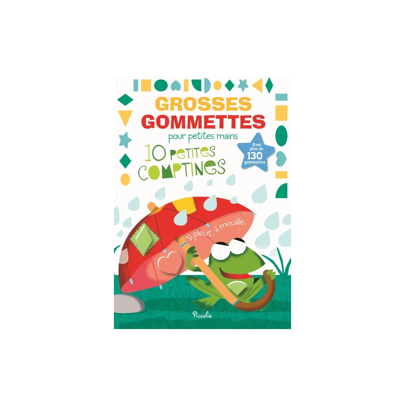 Livre Gommettes - Grosses Gommettes pour petites mains - 10 Petites Comptines, il pleut