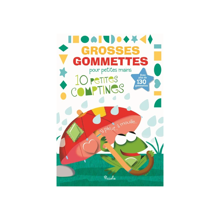 Livre Gommettes - Grosses Gommettes pour petites mains - 10 Petites Comptines, il pleut