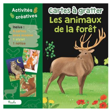 Carte à gratter - Les animaux de la foret