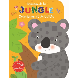 Livre Coloriages et Activités : Animaux de la Jungle - Avec plus de 50 autocollants