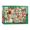 Puzzle Eurographics - Anciennes Cartes de Noël - 1000 pièces