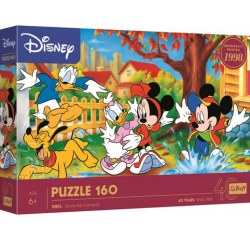 Puzzle 40e Anniversaire Trefl - Jouer Dans Les Flaques D'Eau - Disney Mickey Mouse Et Ses Amis - 160 pièces