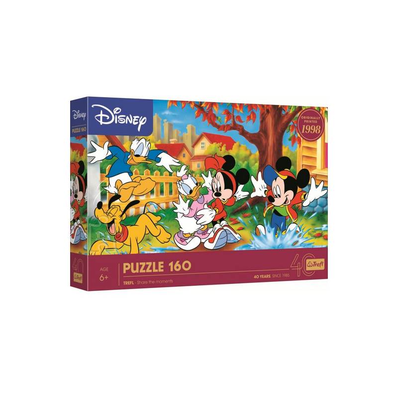 Puzzle 40e Anniversaire Trefl - Jouer Dans Les Flaques D'Eau - Disney Mickey Mouse Et Ses Amis - 160 pièces