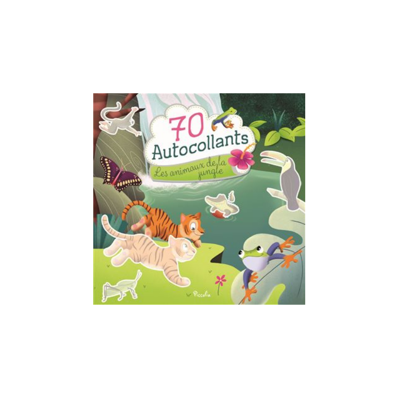 Livre autocollants - 70 autocollants - Les animaux de la jungle Livre autocollants - 70 autocollants - Les animaux de la jungle