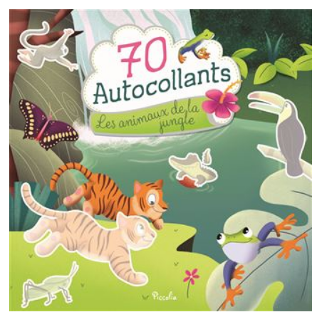 Livre autocollants - 70 autocollants - Les animaux de la jungle