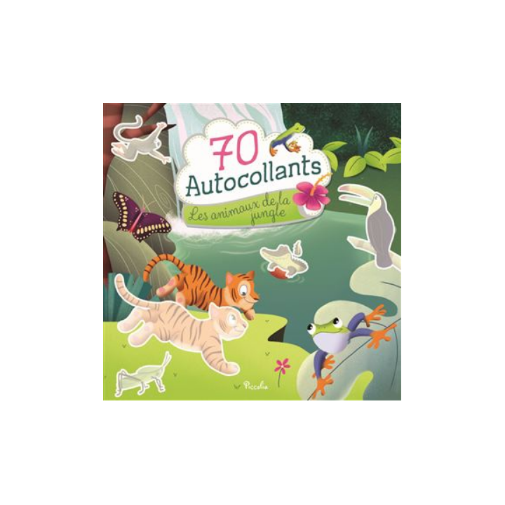 Livre autocollants - 70 autocollants - Les animaux de la jungle