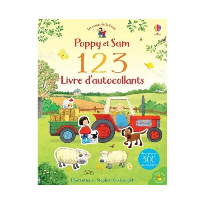 Livre autocollant - Poppy et Sam - 1 2 3 Livre d'autocollants