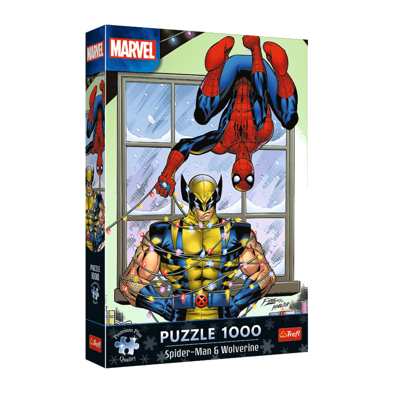 Puzzle Trefl - Spider Man et Wolverine à Noël – 1000 pièces