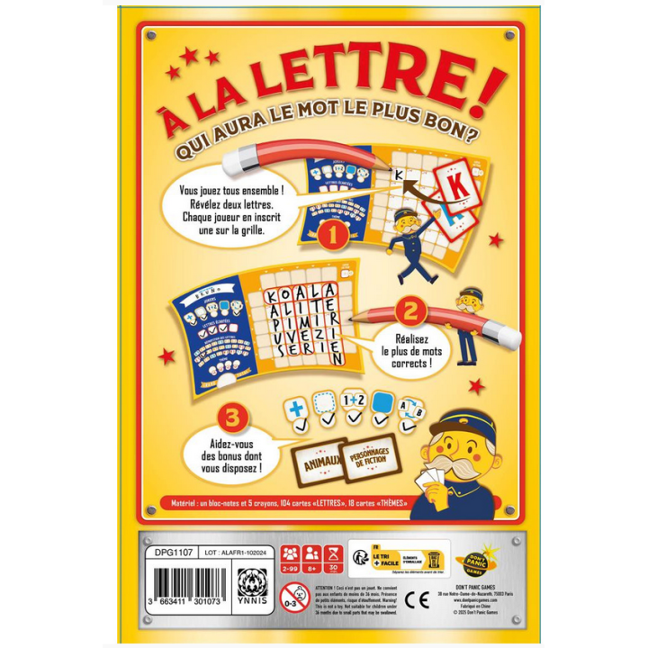 Dans A la Lettre !, vous jouez tous ensemble ! Révélez deux cartes