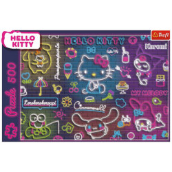 Puzzle Trefl - Hello Kitty and Friends : Néon – 500 pièces