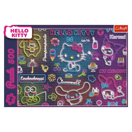 Puzzle Trefl - Hello Kitty and Friends : Néon – 500 pièces
