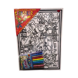 Tableau velours à colorier - Saint Nicolas