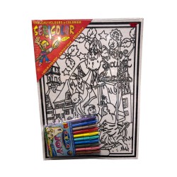 Tableau velours à colorier - Saint Nicolas