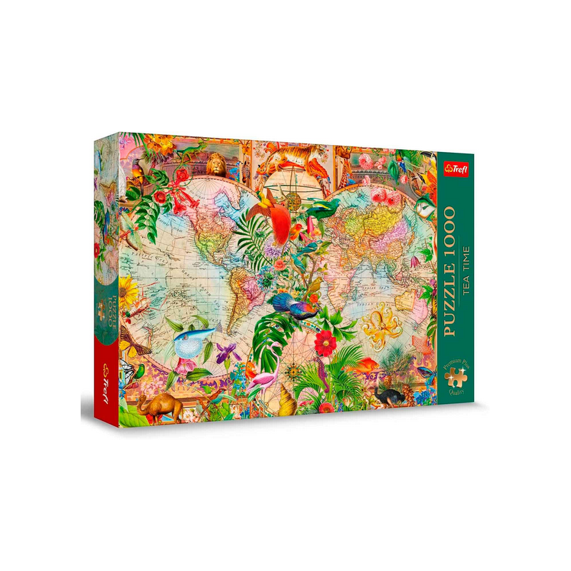 Puzzle Trefl - Tea Time : Carte Du Monde Antique - 1000 Pièces