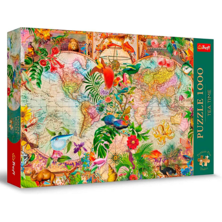 Puzzle Trefl - Tea Time : Carte Du Monde Antique - 1000 Pièces