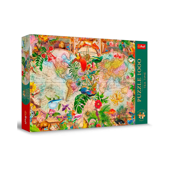 Puzzle Trefl - Tea Time : Carte Du Monde Antique - 1000 Pièces