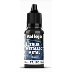 Peinture Vallejo True Metallic Metal - Shade : Obsidian Black  - Negro Obsidiana