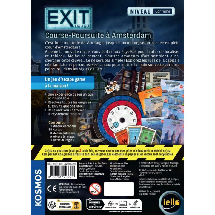 Jeux de société - Exit : Course Poursuite à Amsterdam