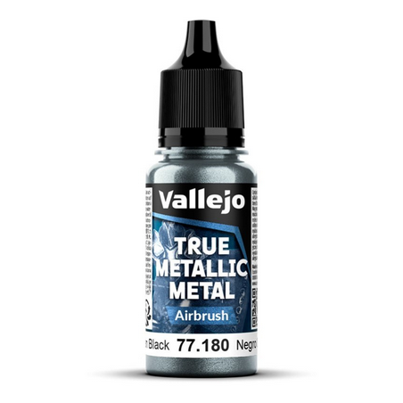 Peinture Vallejo True Metallic Metal - Airbrush : Obsidian Black - Negro Obsidiana