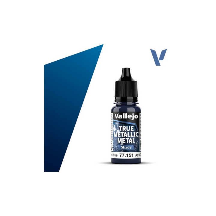Peinture Vallejo True Metallic Metal - Shade : Sapphire Blue - Azul Zafiro
