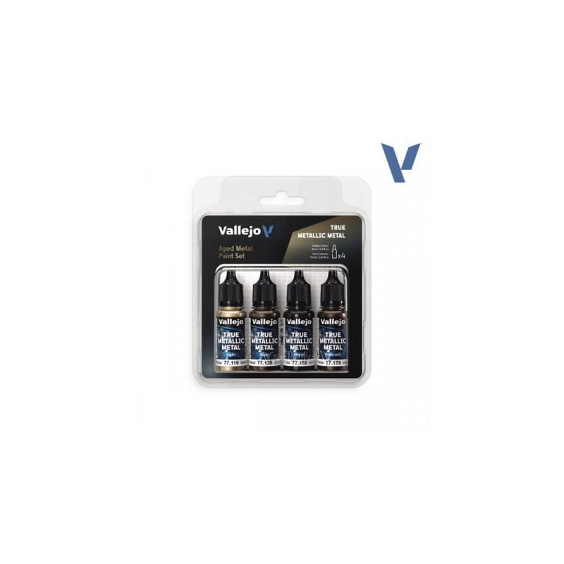 Peinture Vallejo True Metallic Metal - Color Set : Aged Metal