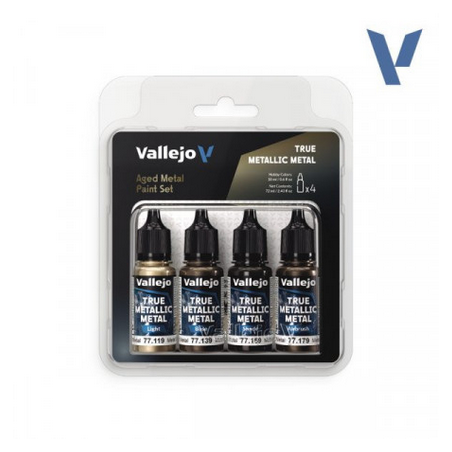 Peinture Vallejo True Metallic Metal - Color Set : Aged Metal