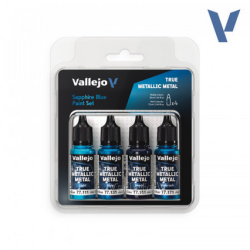 Peinture Vallejo True Metallic Metal - Color Set : Sapphire Blue