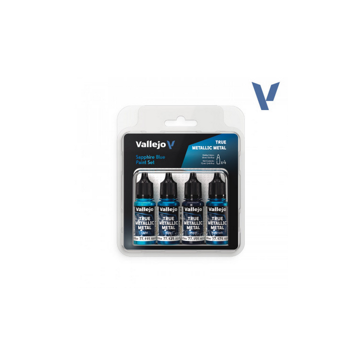 Peinture Vallejo True Metallic Metal - Color Set : Sapphire Blue