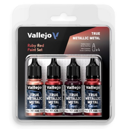 Peinture Vallejo True Metallic Metal - Color Set : Ruby Red