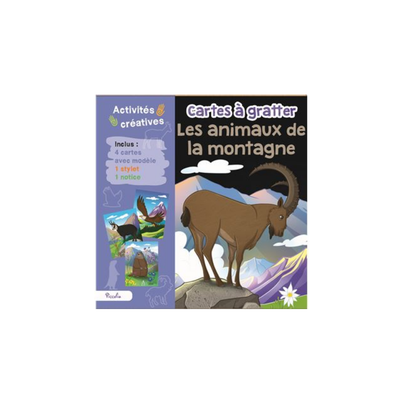 Carte à gratter - Les animaux de la montagne