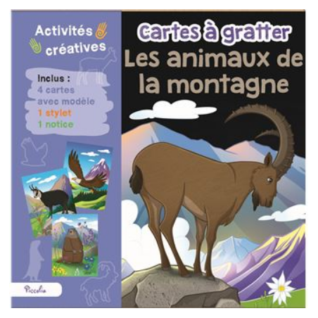 Carte à gratter - Les animaux de la montagne