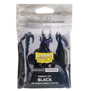 Dragon Shield - 100 Standard Sleeves - Perfect Fit : Black - Thick Inner Sleeves
