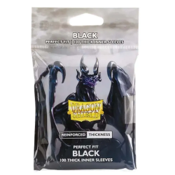 Dragon Shield - 100 Standard Sleeves - Perfect Fit : Black - Thick Inner Sleeves