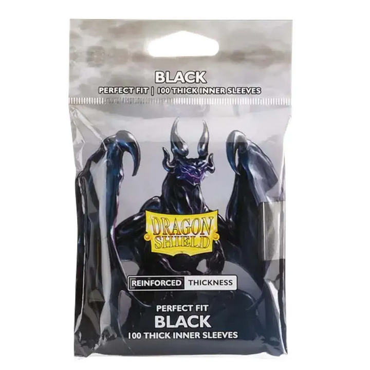 Dragon Shield - 100 Standard Sleeves - Perfect Fit : Black - Thick Inner Sleeves