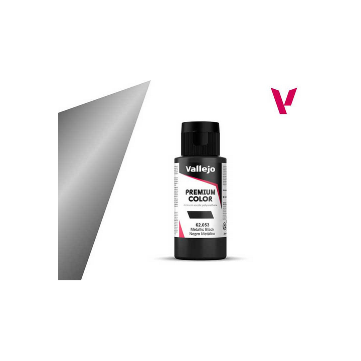 Peinture Vallejo - Premium Color -  Metallic Black - Negro  Métalico
