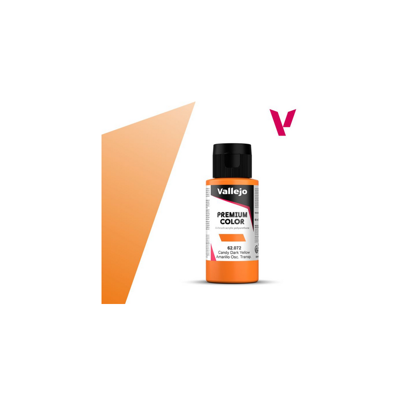 Peinture Vallejo - Premium Color -  Candy Dark Yellow  - Amarillo Oscuro Transparente