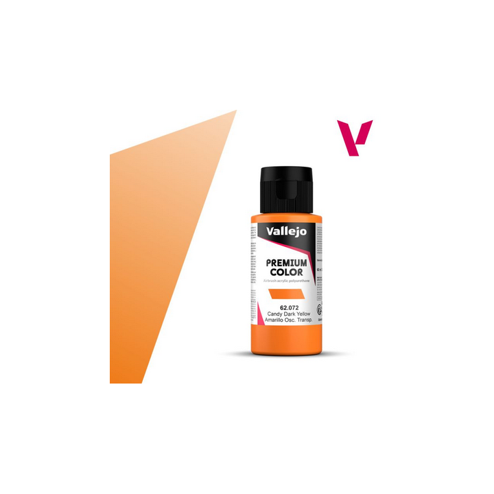 Peinture Vallejo - Premium Color -  Candy Dark Yellow  - Amarillo Oscuro Transparente