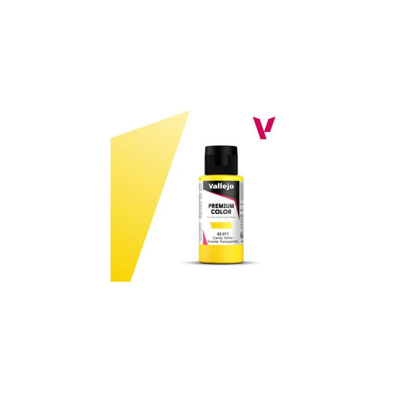 Peinture Vallejo - Premium Color -  Candy  Yellow  - Amarillo Transparente