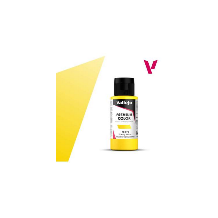 Peinture Vallejo - Premium Color -  Candy  Yellow  - Amarillo Transparente