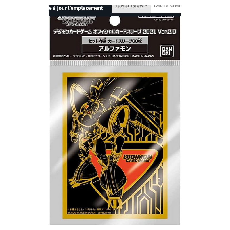 Protège-cartes - 60 Sleeves Standard - Bandai Namco - Digimon  Card  Alphamon Ver. 2.0