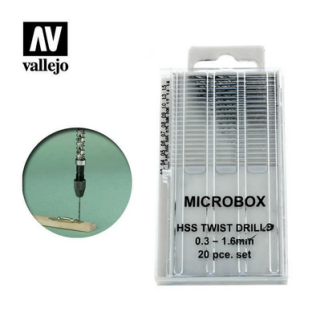 Accessoire Vallejo : Coffret de 20 mini forets acier - 0,30 à 1,16
